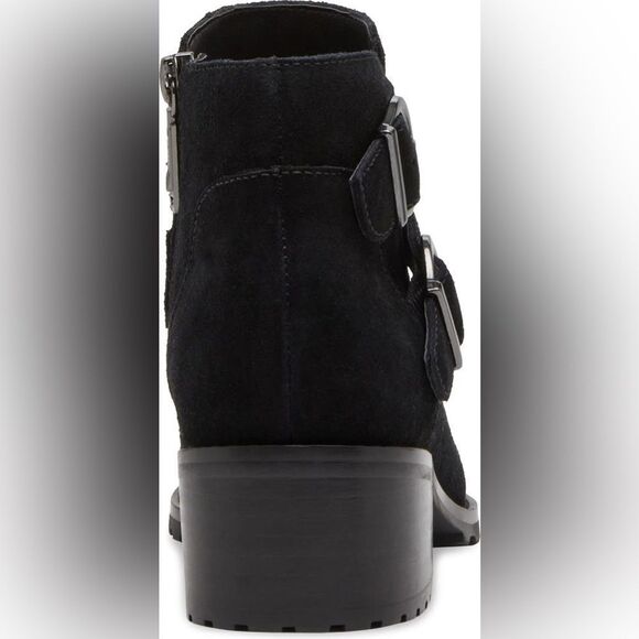Sway Waterproof Bootie Black Suede Boots with Double Buckles Sz 6 - Picture 11 of 12